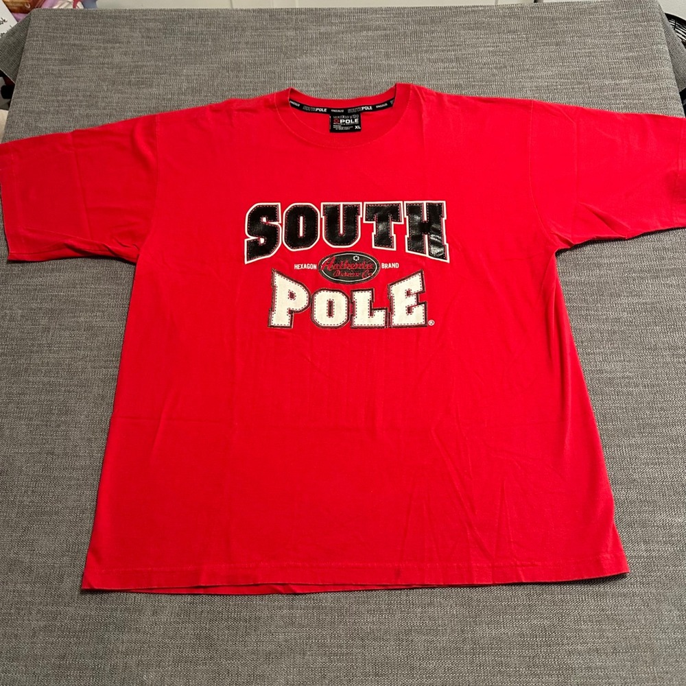 Southpole T-Shirt Mens XL Red Graphic Applique Streetwear Y2K Tee